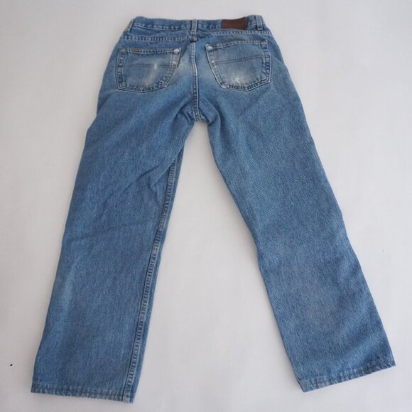 Vintage '90s Tommy Hilfiger Mid Wash Straight Leg Blue Denim Jeans Size 32 - Picture 2 of 16
